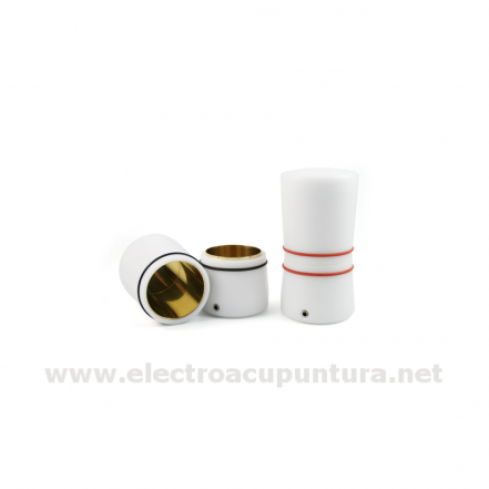 Electrodo recipiente de entrada y salida